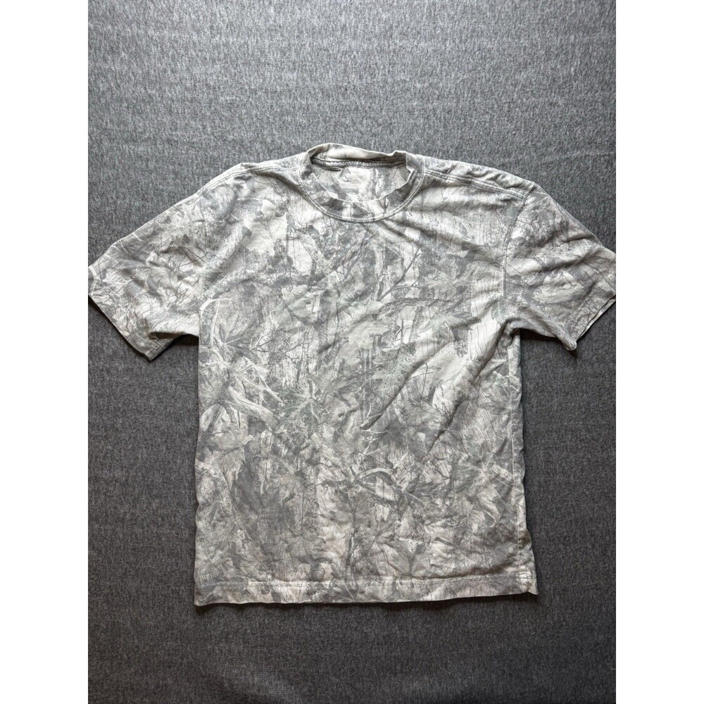 Hollister T-Shirt Mens Size M Grey Camo Heavyweight Boxy Fit Cotton Short Sleeve